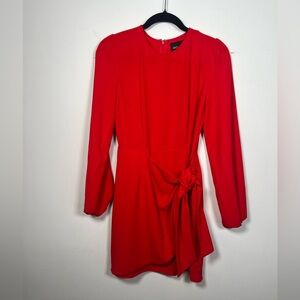DO+BE Long Sleeve Mini Tie Dress - Red - Size S NWT
